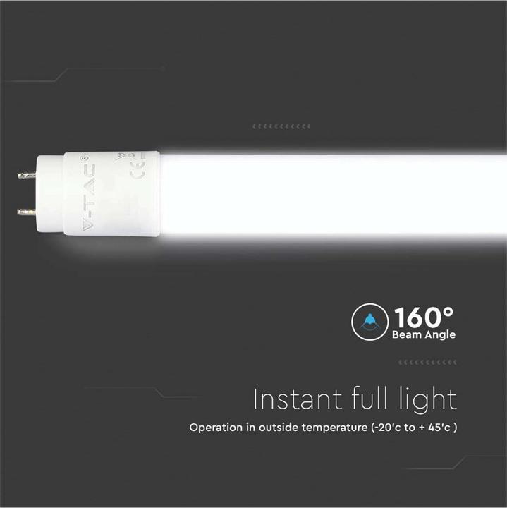 Produktbild V-TAC VT121 LEDRöhre SAMSUNG Chip 120cm 18W G13 Nano Kunststoff 4000K (G13, 18 W, 1850 lm, 1 x, F)