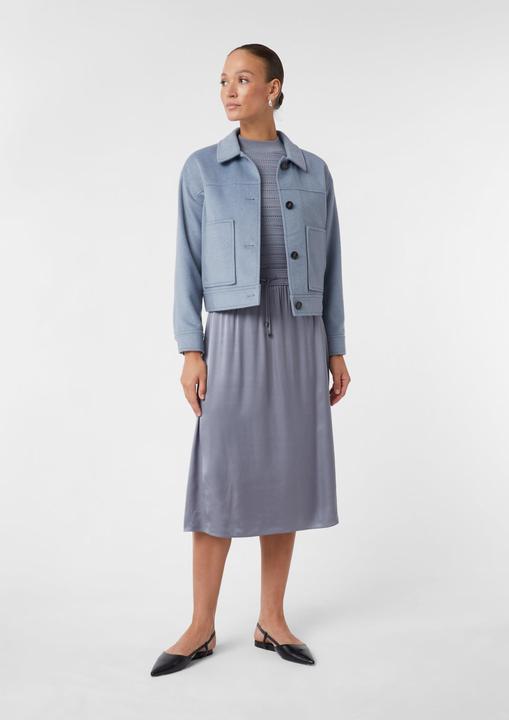 Produktbild Comma Rock Midirock aus Satin mit Elastikbund und Bindeband (46)