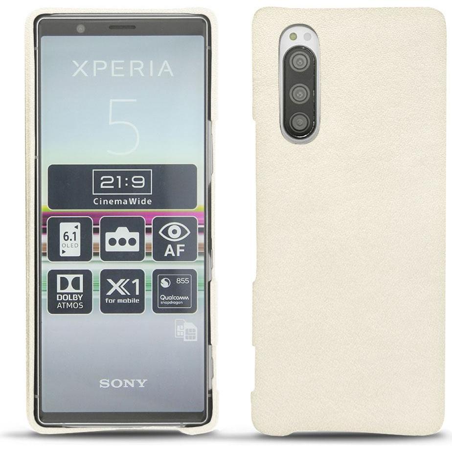Noreve Lederschutzhülle (Sony Xperia 5), Smartphone Hülle, Weiss