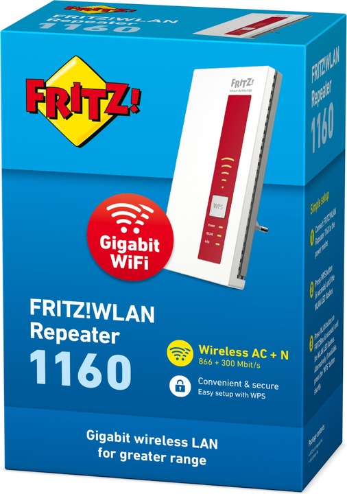 Actual product image AVM FRITZ!WLAN Repeater 1160 (866 Mbit/s, 300 Mbit/s)