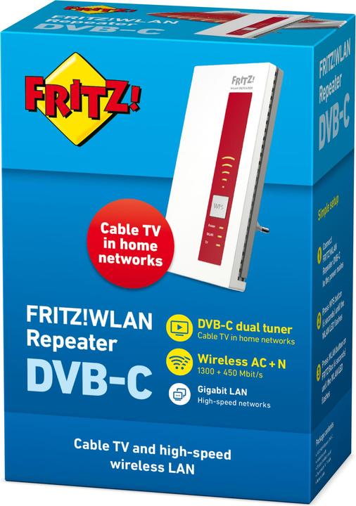 Produktbild FRITZ! WLAN Repeater DVB-C International (1300 Mbit/s, 450 Mbit/s)