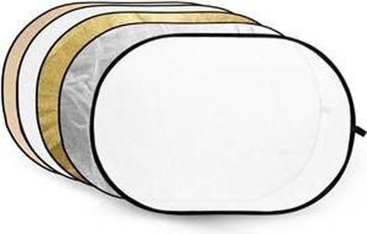 Actual product image Godox 5 in 1 Goud, Zilver, Soft Gold, Wit, Transparant Reflector disc 80 x 120cm (Folding reflector)