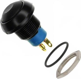 Actual product image APEM Mom Pushbutton Switch - Black 1no+1nc