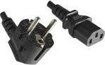 Actual product image Helos Power cable CEE 7/7 (M) angled to IEC 60320 C13 straight (1 m)