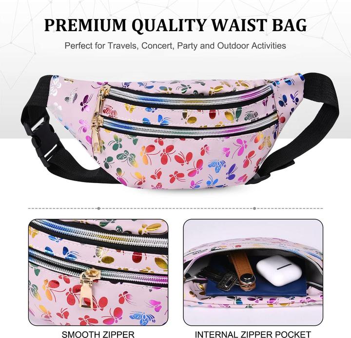 Produktbild Only-Bags.Store Gürteltasche, Fanny Pack Fashion Wasserdicht, Fanny Pack Gürteltaschenfächer mit 3 Fächern