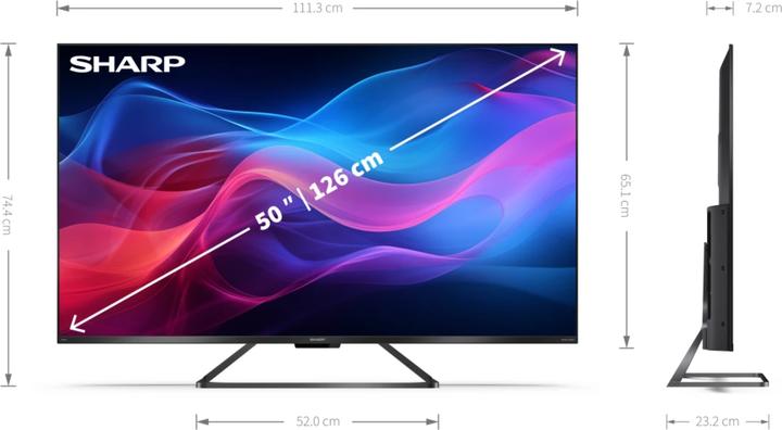 Image du produit Sharp 50GR8265E | 50" | Smart TV | Google TV | 4K Ultra HD (50", GR8, QLED, 4K)