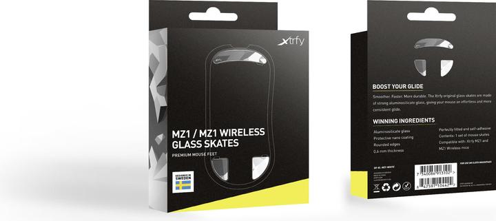 Actual product image CHERRY Xtrfy ZUB Glass skates MZ1 Litus White