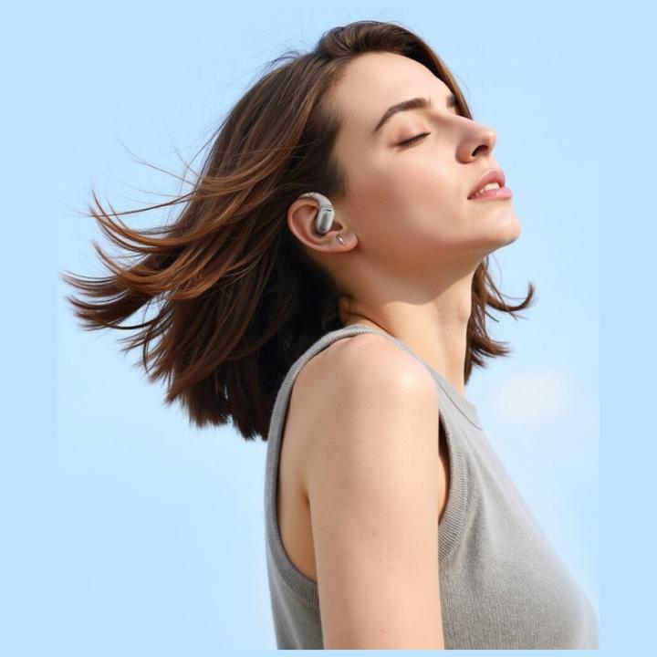 Produktbild 4smarts Open-Ear Bluetooth Kopfhörer SkyBuds AI Screen, Beige (Keine Geräuschunterdrückung, 4 h, Kabellos)