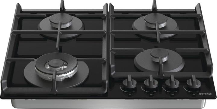 Produktbild Gorenje Hob GTW641EB Gas on glass, Number of burners/cooking zones 4, Mechanical, Juodas