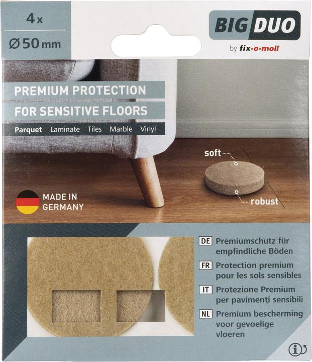 Actual product image Fix-o-moll Big-Duo parquet glides (Felt gliders, 4 pcs.)