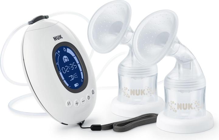 NUK Nature Sense elektrische Doppelmilchpumpe mit Akku und LCD-Display