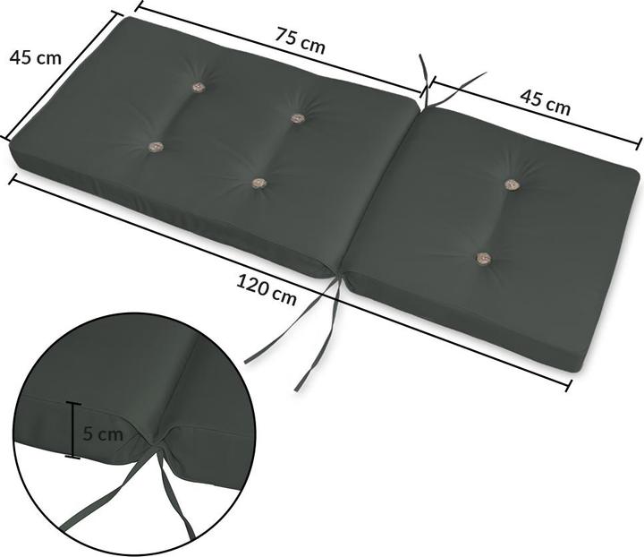 Image du produit Detex Lot de 6 coussins de chaise (120 x 45 x 5 cm)