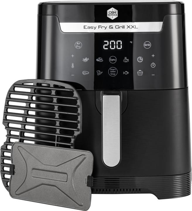 Actual product image OBH Nordica Easy Fry & Grill XXL 2-in-1 -airfryer, musta