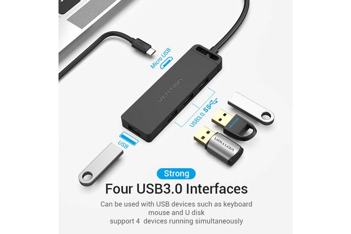 Produktbild Vention 4-Port USB 3.0 Hub 0.15 Meter (USB-A, 4 Ports)