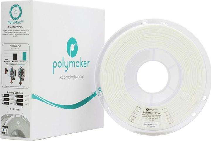 Produktbild Polymaker PolyMax Tough PLA White 2.85mm 750g (Tough PLA, 2.85 mm, 750 g, Weiss)