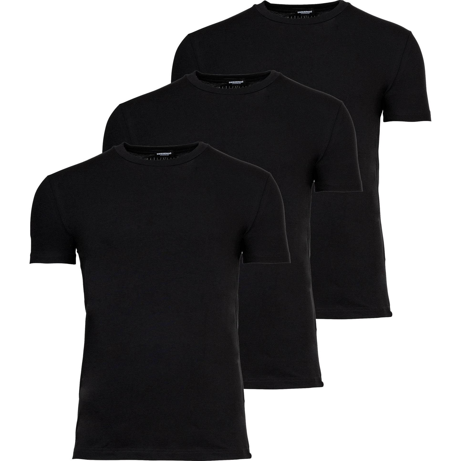 Dsquared2, Herren, Shirt, T-Shirt Casual Bequem sitzend 3-PACK T-SHIRT, Schwarz, (XL)