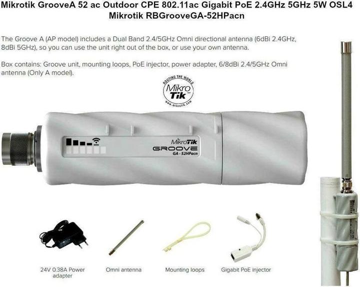 Actual product image MikroTik RouterBOARD GrooveA-52 with (433 Mbit/s)