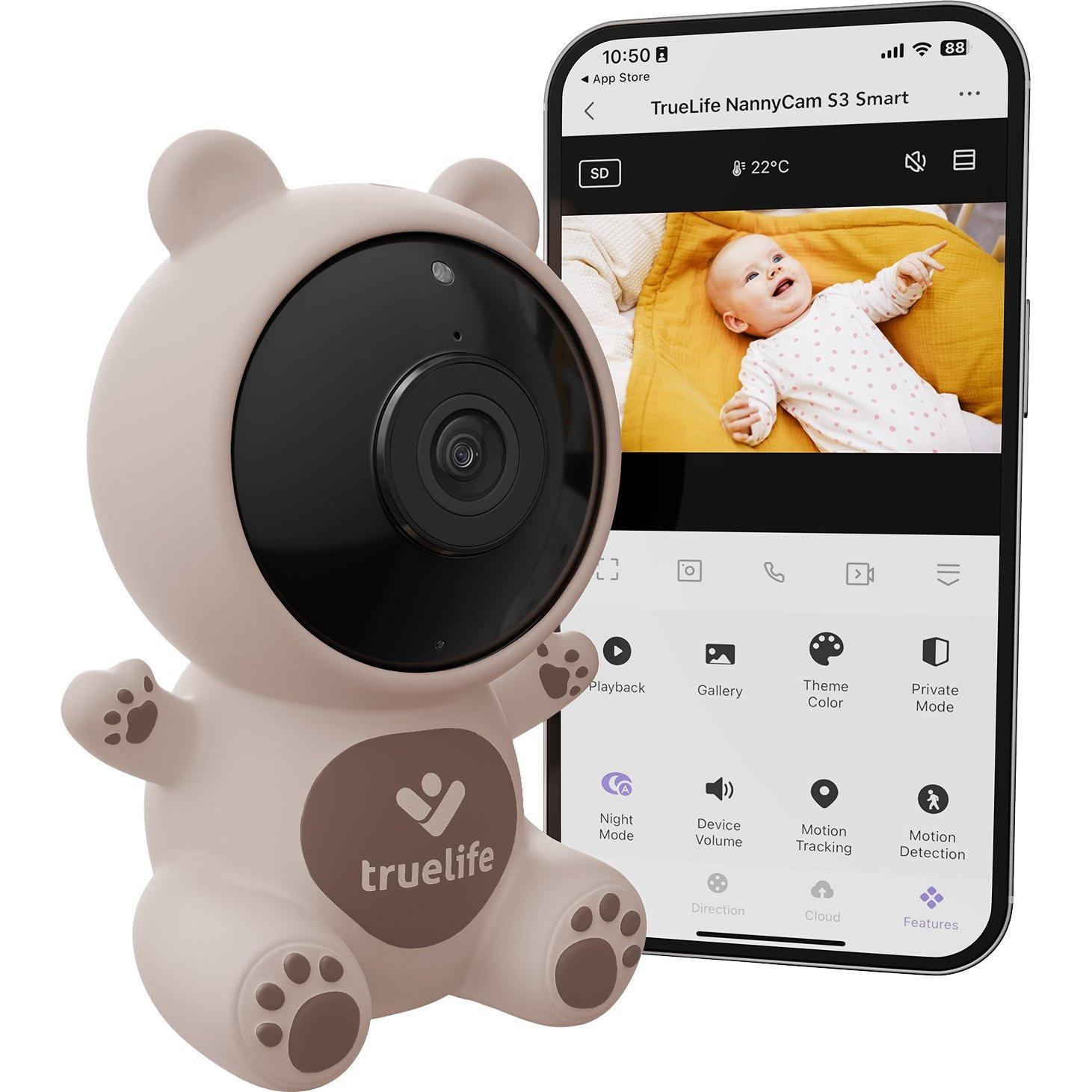 Truelife, Babyphone, Video varuška S3 Smart TLVMMNCS3SNWA (Babyphone mit Kamera)