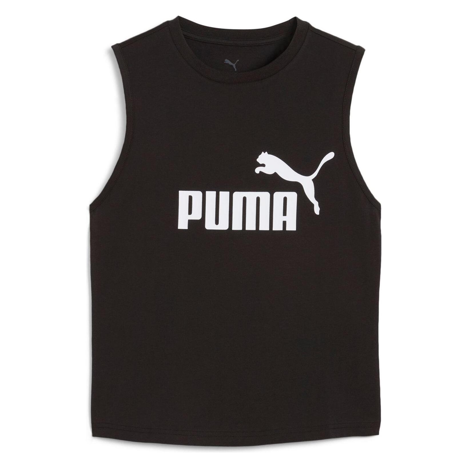 Puma, Vrouwen, Sportief Shirt, Ess Nr. 1 Logo Slim Tank (M), Zwart, M
