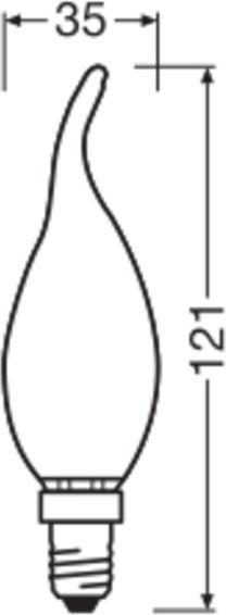 Actual product image Osram LED Superstar Classic BA 40 Filament DIM 3.4W 827 Frosted E14 (E14, 470 lm, 6 x)
