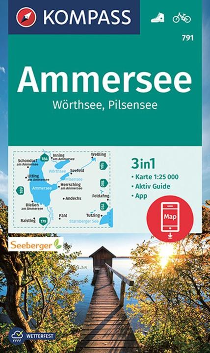 Immagine prodotto Mappa escursionistica KOMPASS 791 Ammersee, Wörth
