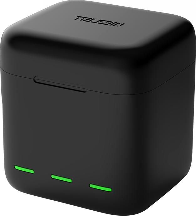Telesin Chargeur de batterie et boîte de stockage (Hero 10, Hero 9 Noir)