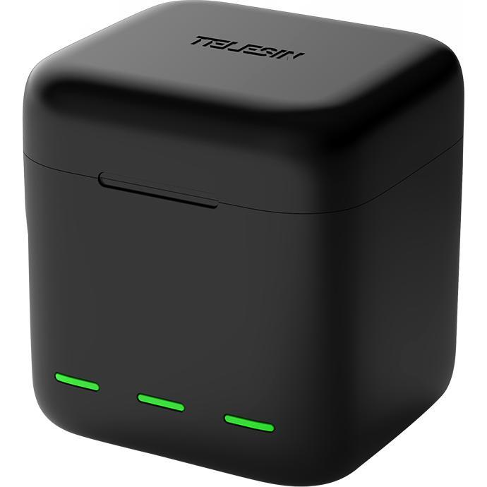 Telesin Caricabatterie e scatola di immagazzinamento, Accessori action cam, Nero