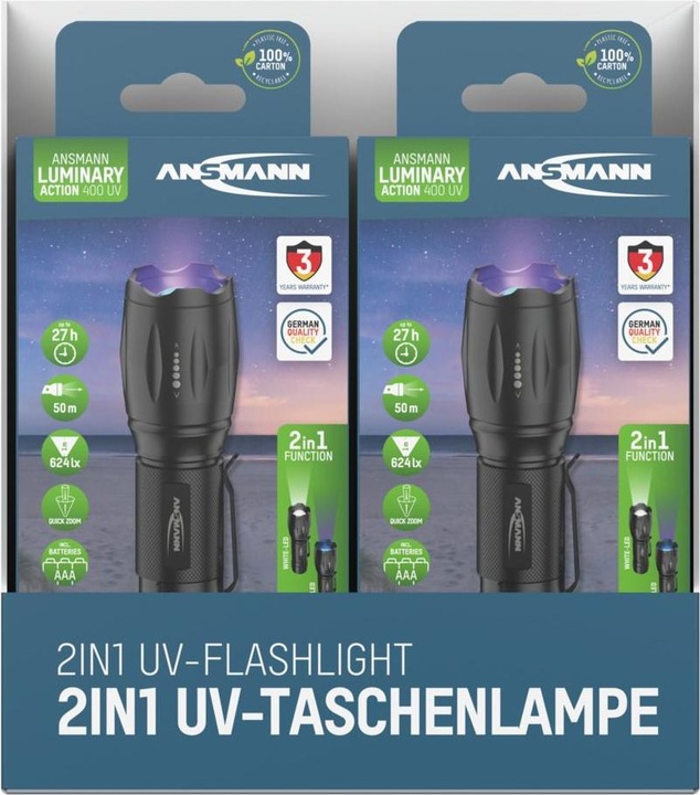 Produktbild Ansmann Taschenlampe Action 400 UV (3.75 cm, 100 lm)