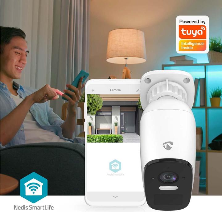 Actual product image Nedis SmartLife outdoor camera | Wi-Fi | Spotlight | 4MP Quad HD 1440p / 2560x1440 | Pan tilt | (2560 x 1440 Pixels)