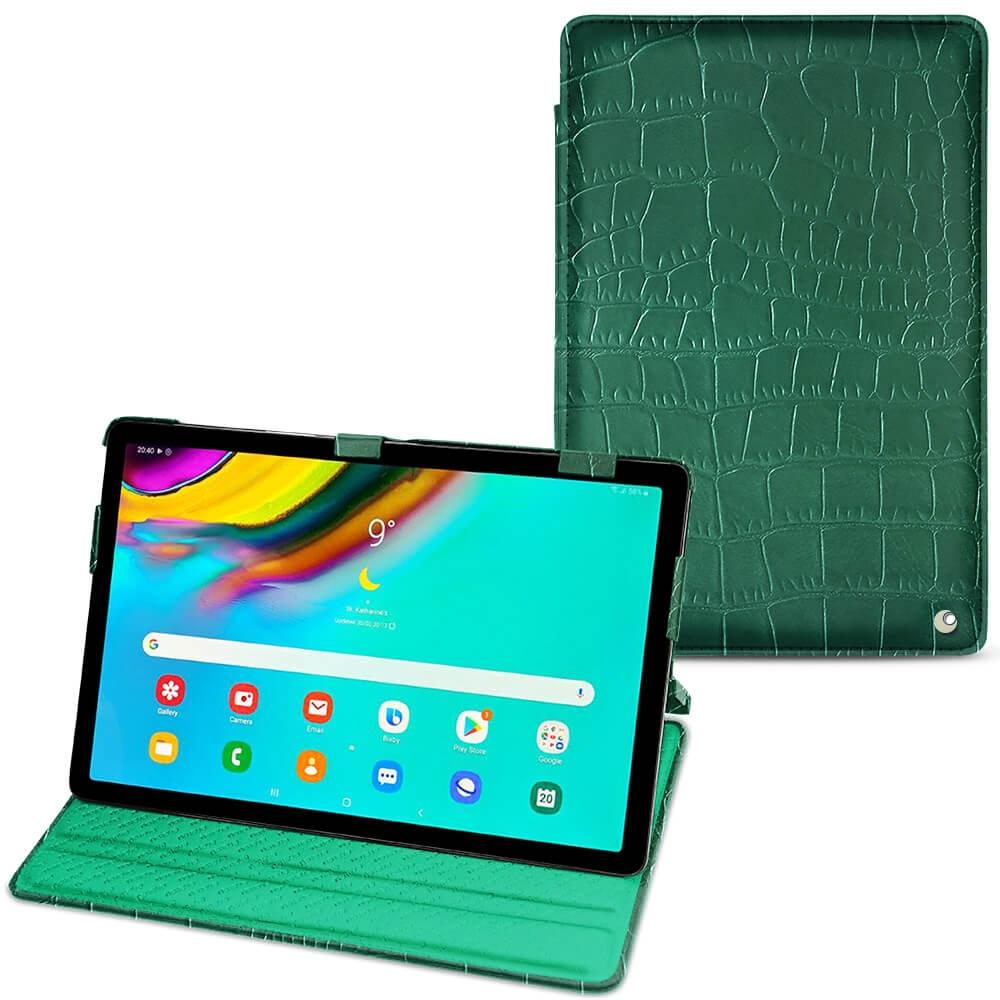 Noreve Lederschutzhülle horizontal (Galaxy Tab S5e), Tablet Hülle, Grün