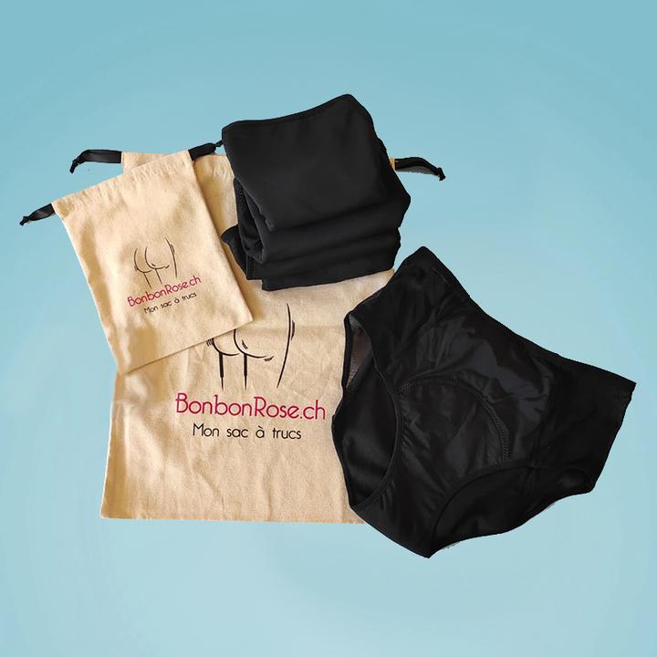 Image du produit Bonbon Rose Lot de 5 culottes menstruelles (XL)