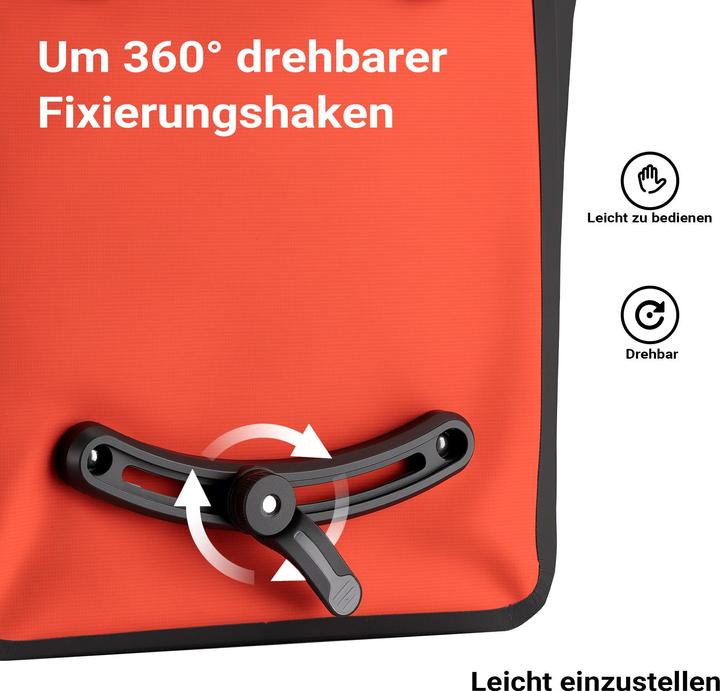 Produktbild Wiltec Gepäckträgertasche rot 22l Fahrradtasche Gepäckträger Gepäcktasche (22 l, Gepäckträgertasche)