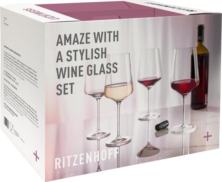 Immagine prodotto Ritzenhoff Set di 8 pezzi bianco chiaro Julie rosso/bianco 2021 (54 cl, 8 Occhiali, Set di bicchieri da vino)
