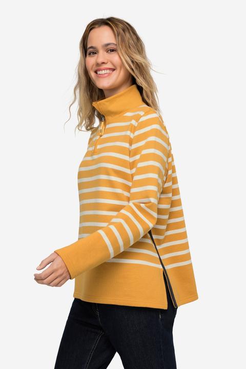 Image du produit Laurasøn Sweat-shirt à rayures, col camionneur et manches longues. Label OEKO-TEX (M)