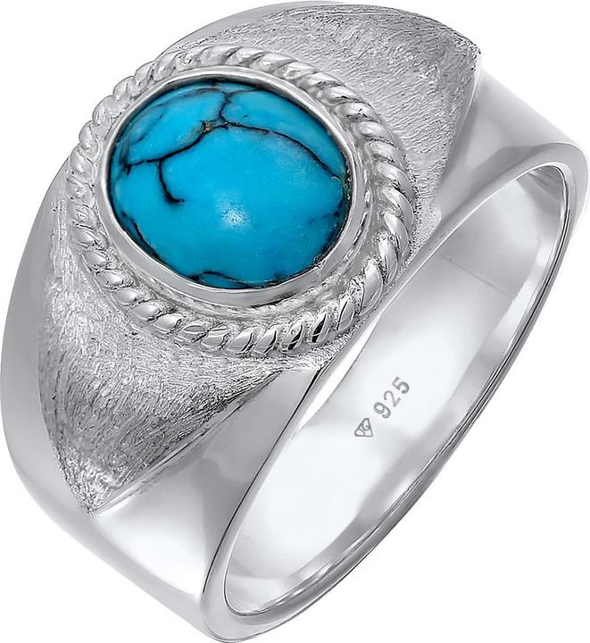 Image du produit Kuzzoi Bague homme sceau turquoise howlite 925 argent (60, Argent 925)