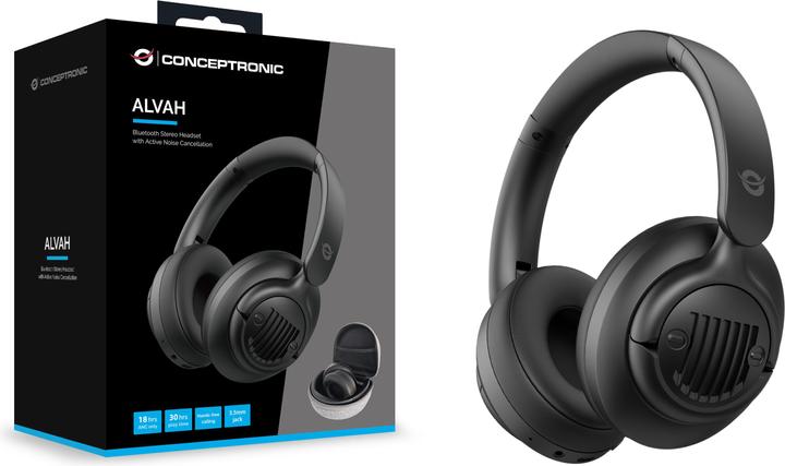 Actual product image Conceptronic Alvah02B (ANC, 25 h, Cable, Wireless)