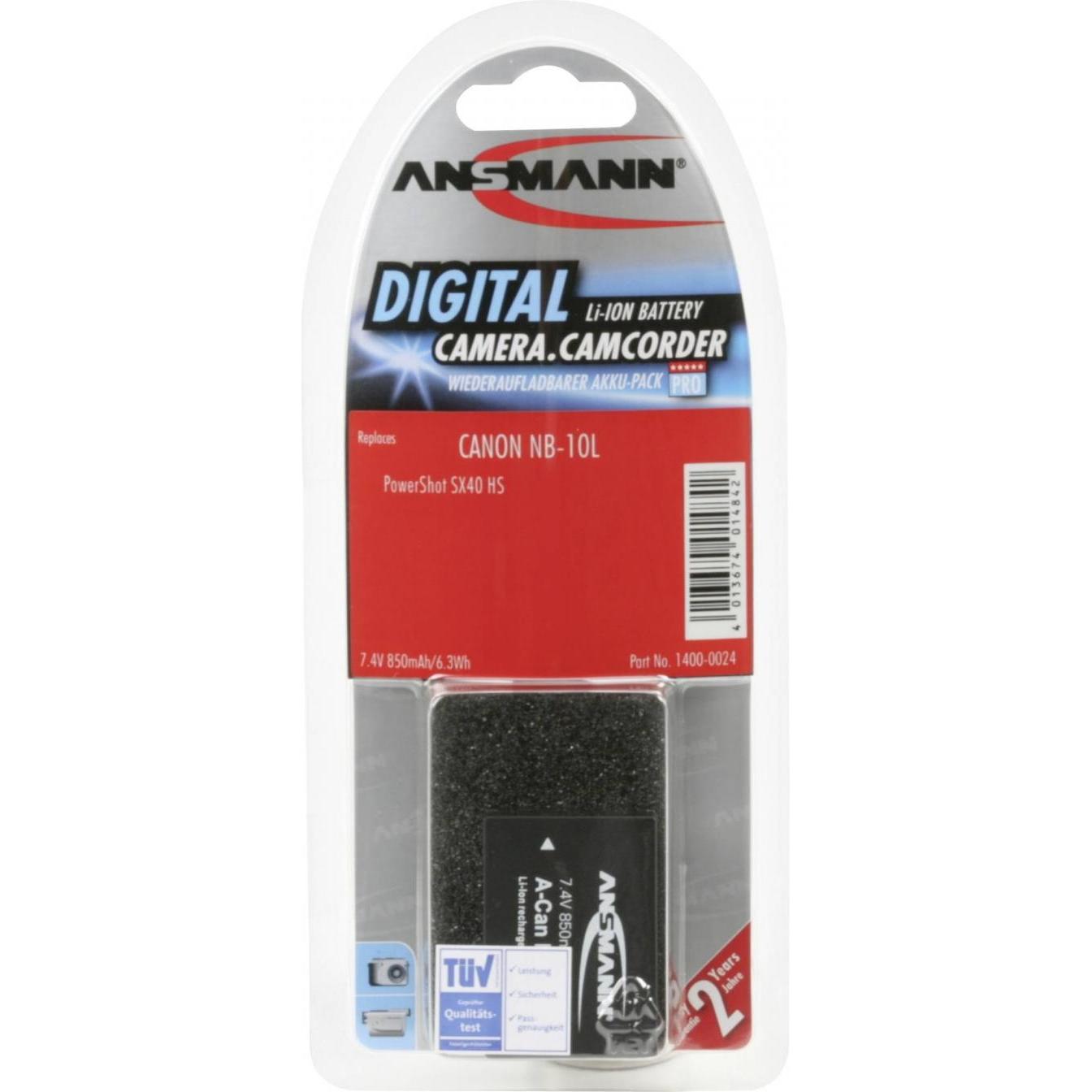 Thumbnail - Ansmann A-Can NB-10L (Akku), Kamera Stromversorgung, Schwarz