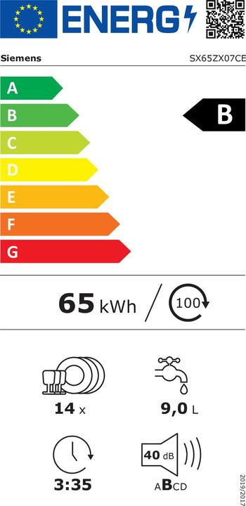 Energie-Label Siemens SX65ZX07CE