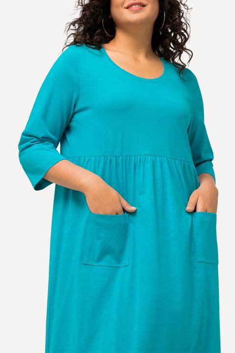 Produktbild Ulla Popken Jerseykleid, A-Linie, Empirenaht, Rundhals, 3/4-Arm (62)
