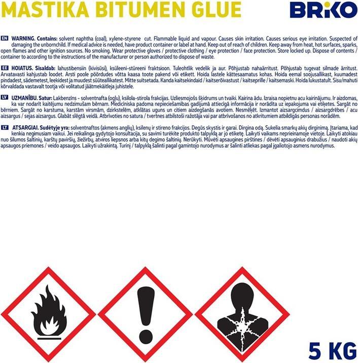 Immagine prodotto Briko Mastika Bitumen Glue 5kg (5 kg, Nero)