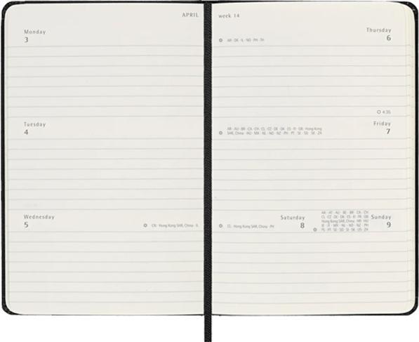 Image du produit Moleskine Agenda de poche Hard Cover Weekly (A6, 1 semaine / 2 pages)