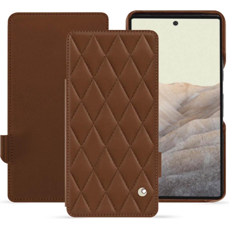 Noreve Lederschutzhülle horizontal (Google Pixel 7), Smartphone Hülle, Braun