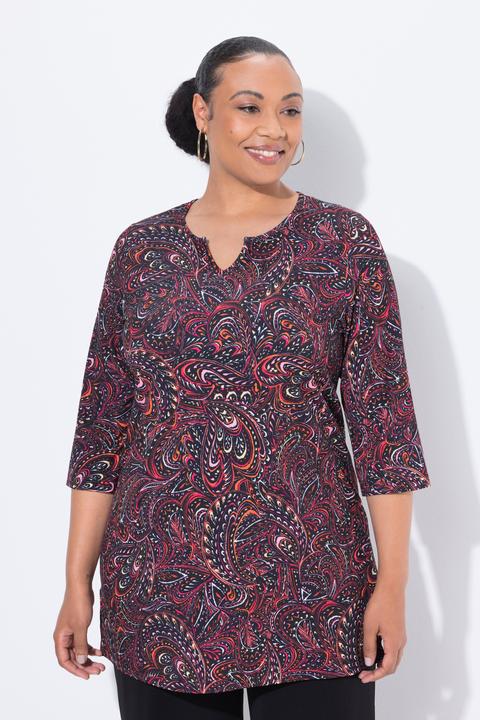 Produktbild Ulla Popken Longshirt, Paisley, A-Linie, Tunika-Ausschnitt, 3/4-Arm (56)