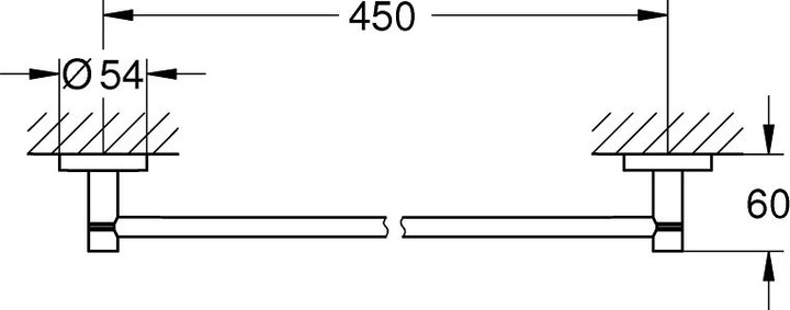 Image du produit Grohe Start QuickFix Porte-serviettes de bain, 504mm, adhésif, chromé
