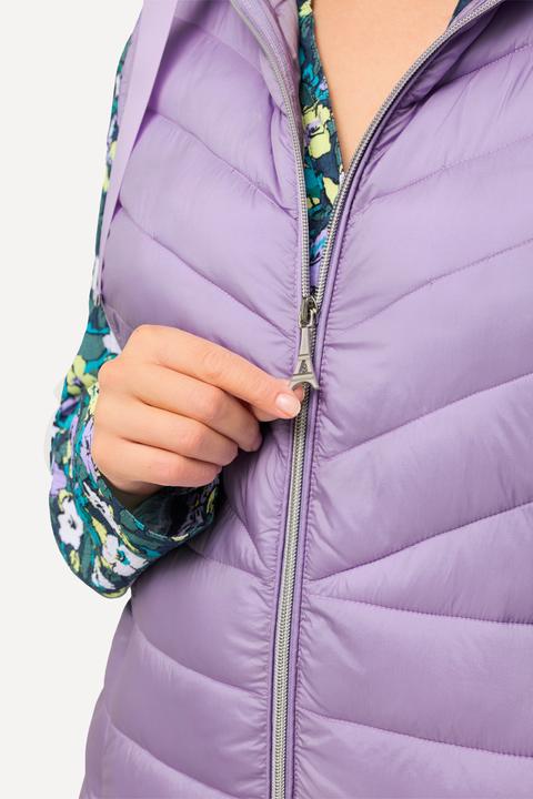Image du produit Ulla Popken Longue veste matelassée sans manches. Capuche et fermeture zippée sur les côtés. Col montant. (46, 48)
