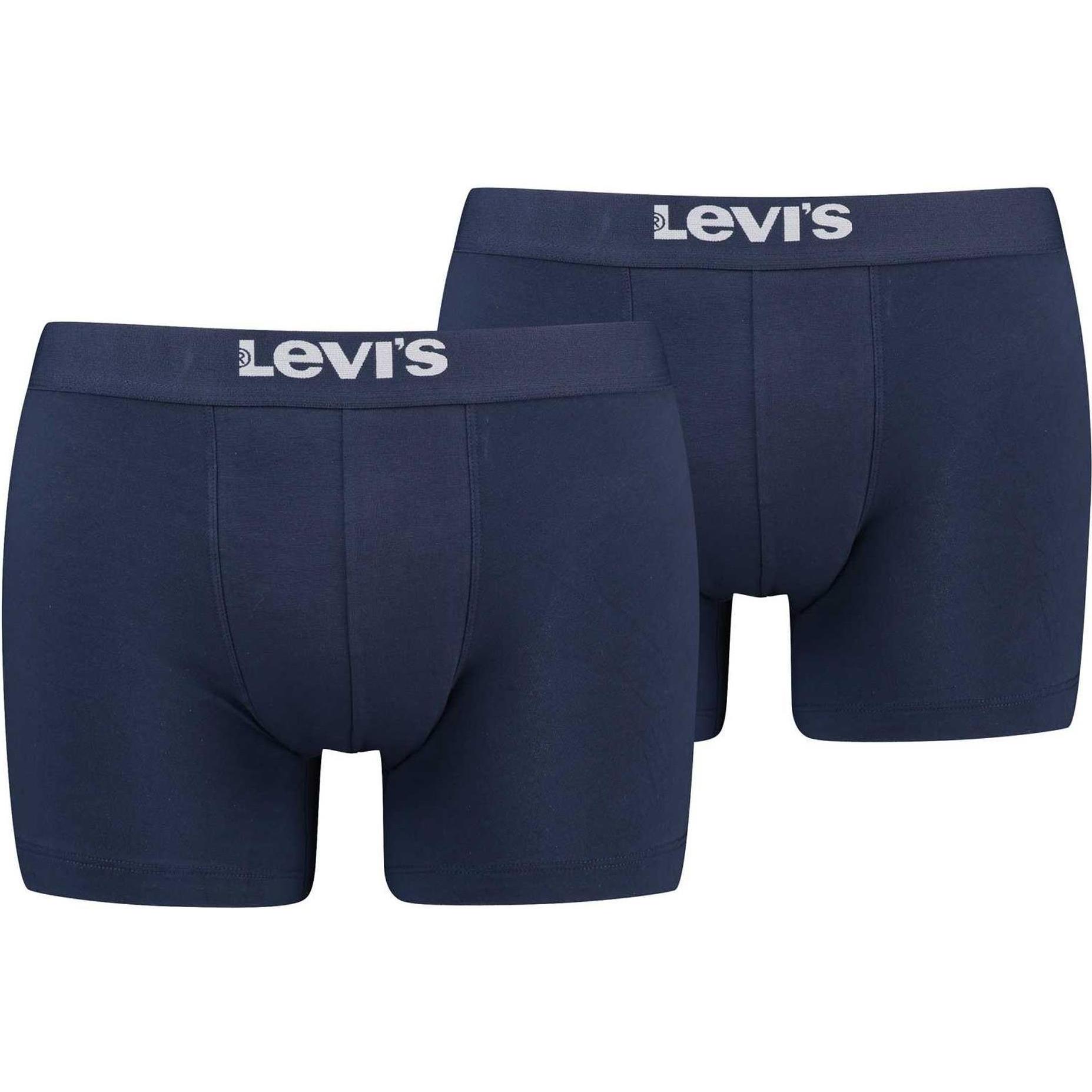 Levis, Herren, Unterhosen, Basic BoxerBrief, Blau, (M, 2er Pack)