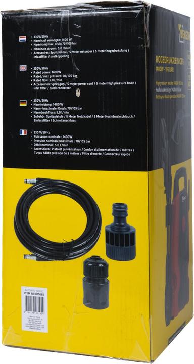 Image du produit Benson Nettoyeur haute pression 1400W 105 bar (Fonctionnement sur secteur)