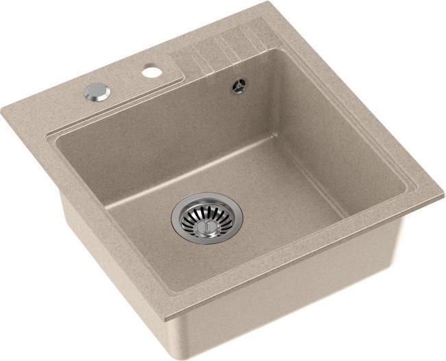 Immagine prodotto Steiner PETER 110 Lavello in granito beige Steingran 1 vasca senza (50x52x20) con sifone e tappo (50 cm, 52 cm)