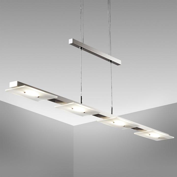 Image du produit B.K.Licht Suspension LED, nickel mat, 4xPlaque LED/4,5W (1600 lm)