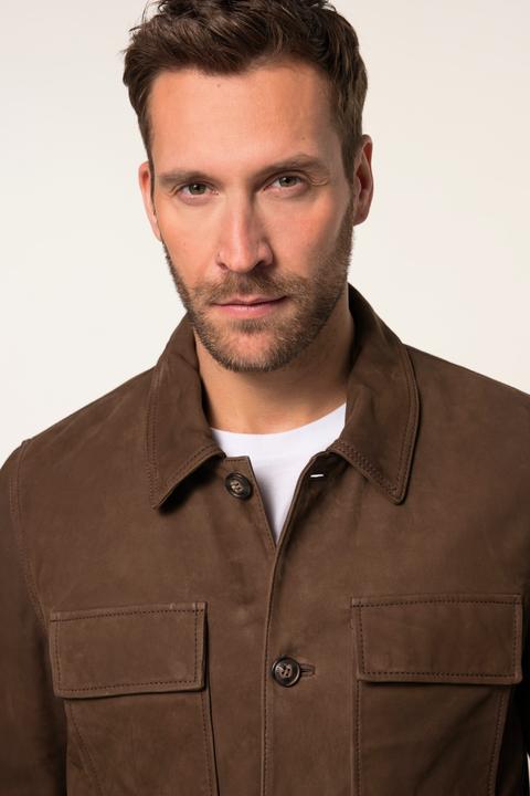 Immagine prodotto JP1880 Giacca in pelle nabuk d'agnello con collo da camicia, fino alla tg. 7XL (6XL)